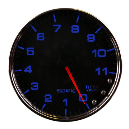 Autometer Spek - Pro Tachometer Gauge 5in 11K Rpm W/Shift Light & Peak Mem Black/Chrome Universal | P23931 - JDMuscleTachometersatmP23931