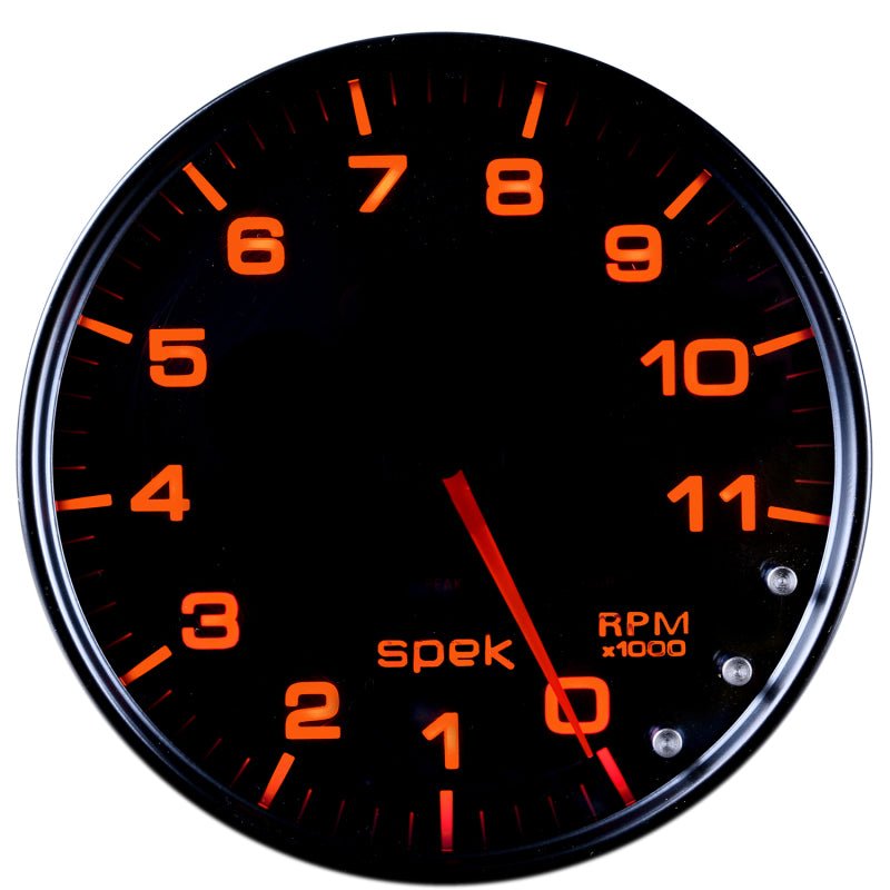 Autometer Spek - Pro Tachometer Gauge 5in 11K Rpm W/Shift Light & Peak Mem Black/Smoke/Black Universal | P23952 - JDMuscleTachometersatmP23952
