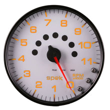 Autometer Spek - Pro Tachometer Gauge 5in 11K Rpm W/Shift Light & Peak Mem White/Black Universal | P23912 - JDMuscleTachometersatmP23912