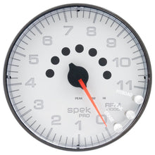 Autometer Spek - Pro Tachometer Gauge 5in 11K Rpm W/Shift Light & Peak Mem White/Black Universal | P239128 - JDMuscleTachometersatmP239128