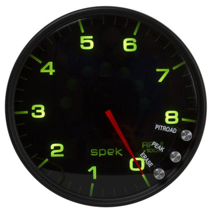 Autometer Spek - Pro Tachometer Gauge 5in 8K Rpm W/Shift Light & Peak Mem Black / Smoke / Black Universal | P23852 - JDMuscleTachometersatmP23852