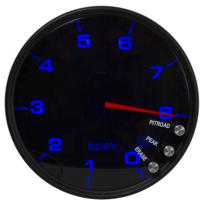 Autometer Spek - Pro Tachometer Gauge 5in 8K Rpm W/Shift Light & Peak Mem Black / Smoke / Black Universal | P23852 - JDMuscleTachometersatmP23852