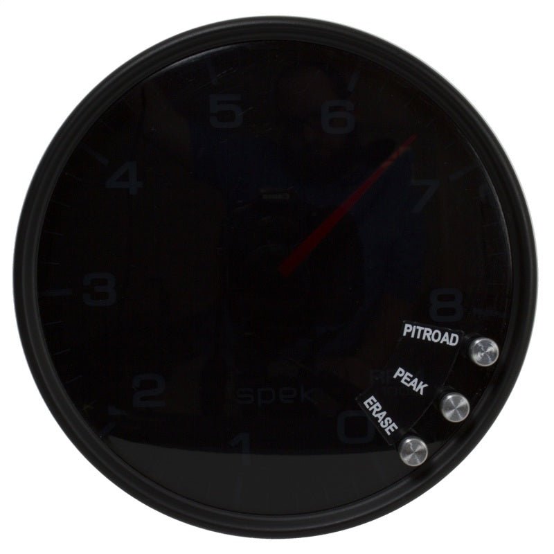 Autometer Spek - Pro Tachometer Gauge 5in 8K Rpm W/Shift Light & Peak Mem Black / Smoke / Black Universal | P23852 - JDMuscleTachometersatmP23852