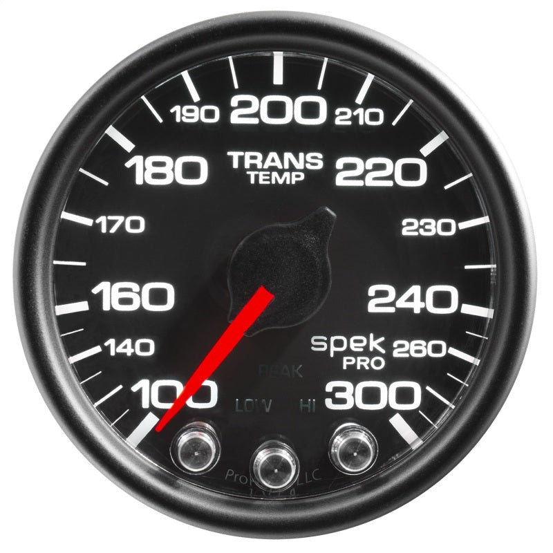 Autometer Spek - Pro Transmission Temperature Gauge 2 1/16in 300f Stepper Motor W/Peak & Warn Black / Black Universal | P34232 - JDMuscleTemperature GaugesatmP34232