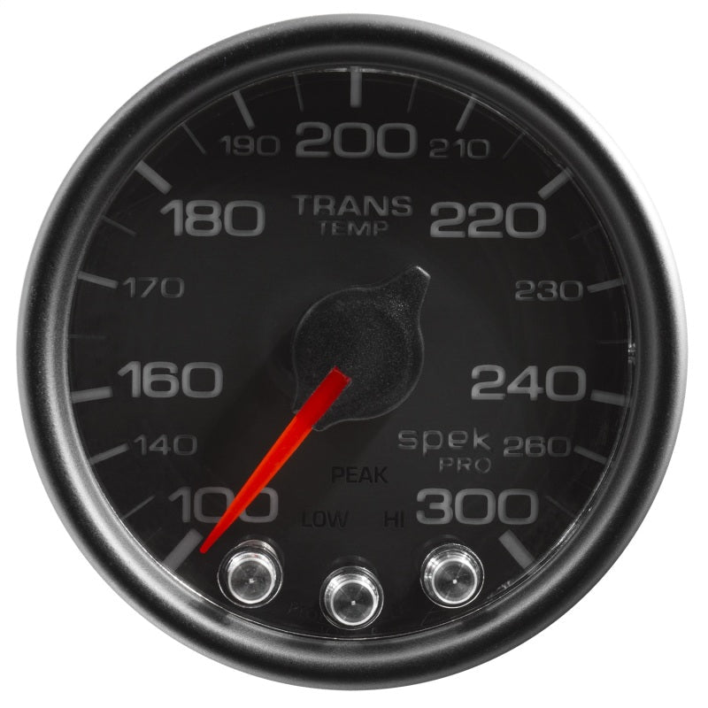 Autometer Spek - Pro Transmission Temperature Gauge 2 1/16in 300f Stepper Motor W/Peak & Warn Black / Black Universal | P34232 - JDMuscleTemperature GaugesatmP34232