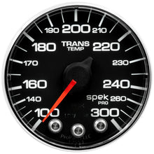 Autometer Spek - Pro Transmission Temperature Gauge 2 1/16in 300f Stepper Motor W/Peak & Warn Black / Chrome Universal | P342318 - JDMuscleTemperature GaugesatmP342318
