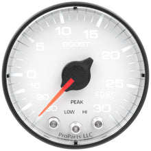 Autometer Spek - Pro Vacuum/Boost Gauge 2 1/16in 30Inhg - 30psi Stepper Motor W/Peak & Warn White/Black Universal | P302128 - JDMuscleBoost GaugesatmP302128