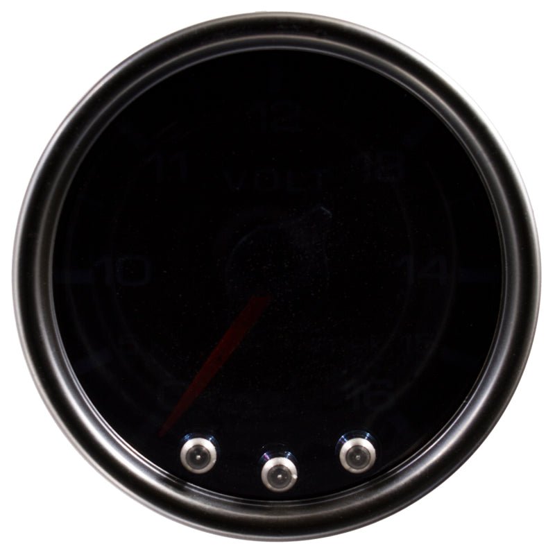 Autometer Spek - Pro Voltmeter Gauge 2 1/16in 16V Stepper Motor W/Peak & Warn Black / Smoke / Black Universal | P34452 - JDMuscleVolt GaugesatmP34452
