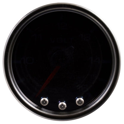 Autometer Spek - Pro Voltmeter Gauge 2 1/16in 16V Stepper Motor W/Peak & Warn Black / Smoke / Black Universal | P34452 - JDMuscleVolt GaugesatmP34452