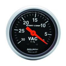 Autometer Sport - Comp 2 - 1/16in. 30 IN HG Mechanical Vacuum Gauge Universal | 3384 - JDMuscleBoost Gaugesatm3384