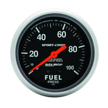 Autometer Sport - Comp 2 5/8in 100psi Mechanical Fuel Pressure Gauge Universal | 3412 - JDMuscleFuel Pressure Regulator Gaugesatm3412