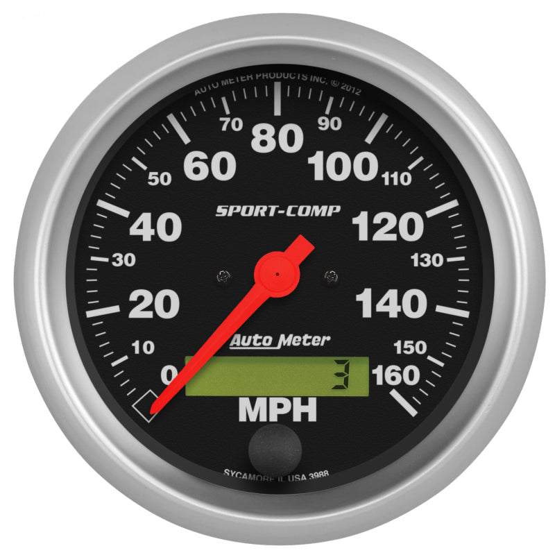 Autometer Sport - Comp 3 - 3/8 inch 160 MPH Electronic Speedometer Gauge Universal | 3988 - JDMuscleMulti Gaugesatm3988