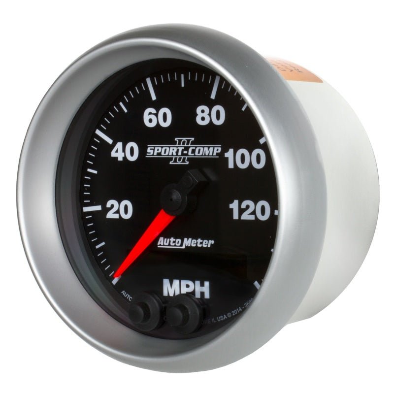 Autometer Sport - Comp II 3 - 3/8in 0 - 140MPH In - Dash Electronic GPS Programmable Speedometer Universal | 3680 - JDMuscleMulti Gaugesatm3680
