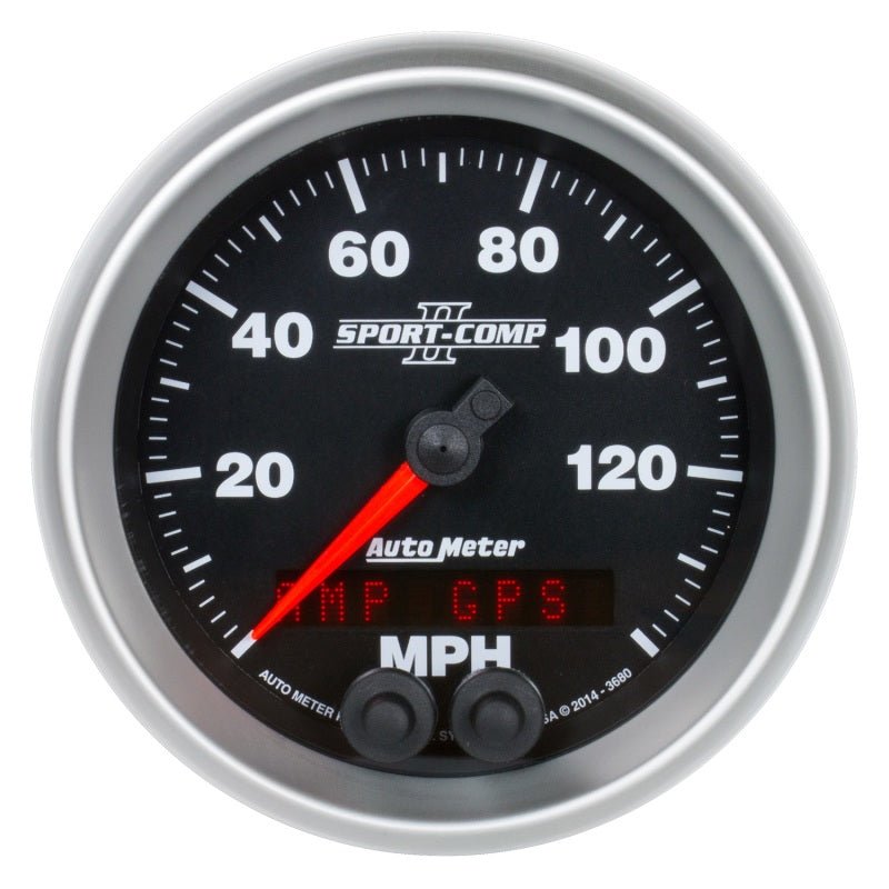 Autometer Sport - Comp II 3 - 3/8in 0 - 140MPH In - Dash Electronic GPS Programmable Speedometer Universal | 3680 - JDMuscleMulti Gaugesatm3680