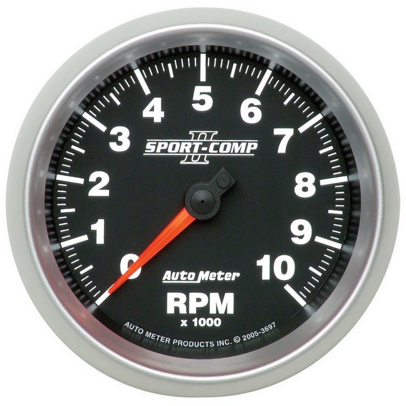 Autometer Sport - Comp II 3 - 3/8in 10K RPM In Dash Tachometer Universal | 3697 - JDMuscleTachometersatm3697