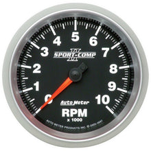 Autometer Sport - Comp II 3 - 3/8in 10K RPM In Dash Tachometer Universal | 3697 - JDMuscleTachometersatm3697