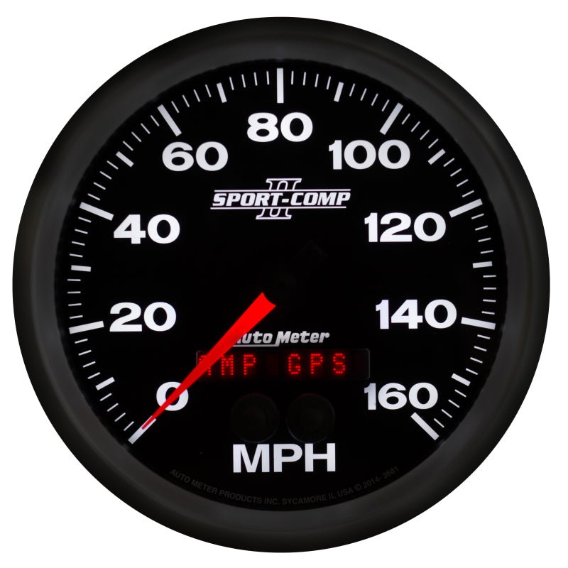 Autometer Sport - Comp II 5in 0 - 140MPH In - Dash Electronic GPS Programmable Speedometer Universal | 3681 - JDMuscleMulti Gaugesatm3681