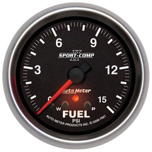 Autometer Sport - Comp II Fuel Pressure Gauge 2 5/8in 15PSI Stepper Motor w/ Peak & Warn Universal | 7661 - JDMuscleFuel Pressure Regulator Gaugesatm7661