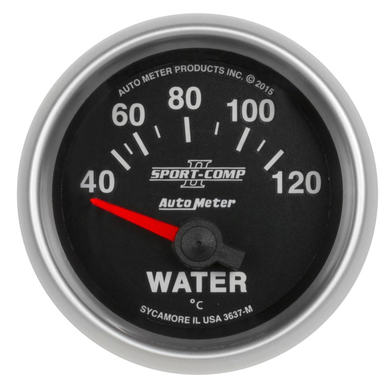 Autometer Sport - Comp II Gauge Water Temperature 2 1/16in 40 - 120c Electric Universal | 3637 - M - JDMuscleTemperature Gaugesatm3637-M