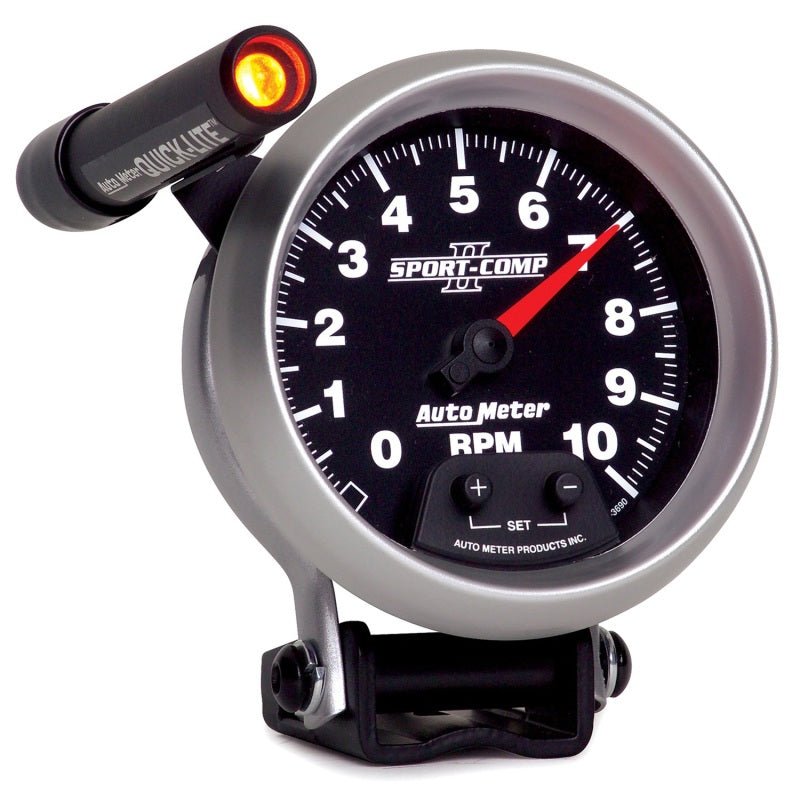 Autometer Sport - Comp II Quick Lite 3 3/4in 10K RPM Pedestal Tachometer Universal | 3690 - JDMuscleTachometersatm3690