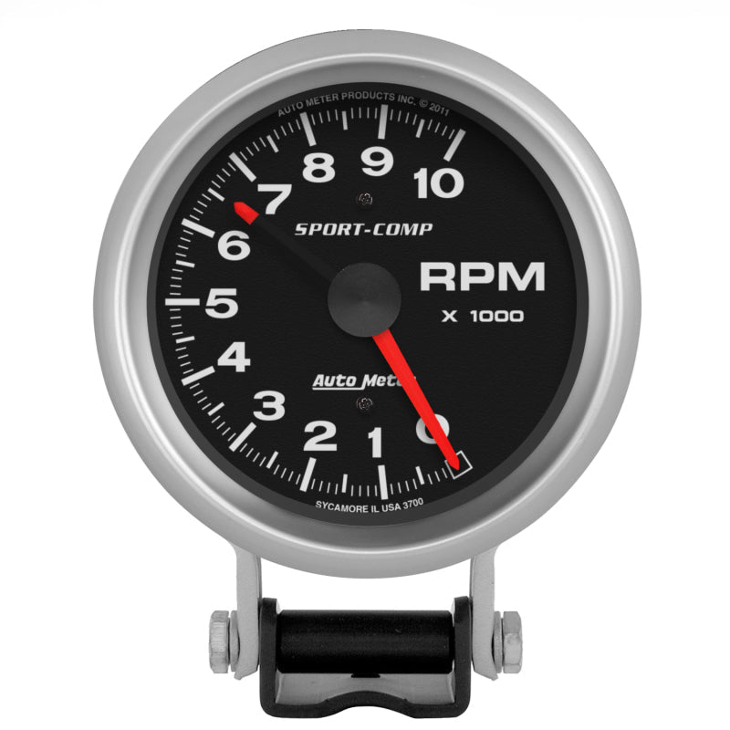 Autometer Standard 3 - 3/4in 10,000 RPM Pedestal Mount Tachometer Sport Comp Universal | 3700 - JDMuscleTachometersatm3700