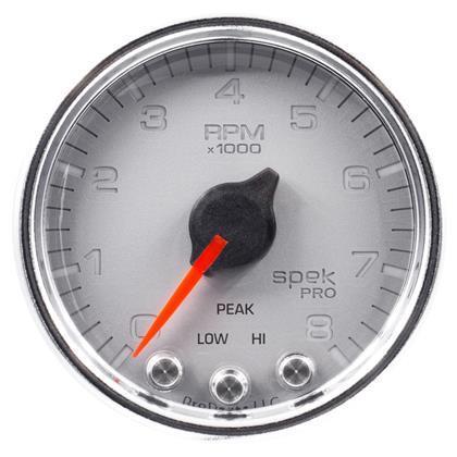 Autometer Tachometer Gauge, 0-8,000 RPM, Silver Dial, Clear Lens, Chrome Bezel, 2 1/16" - Universal-P33421-P33421-Tachometers-AutoMeter-JDMuscle