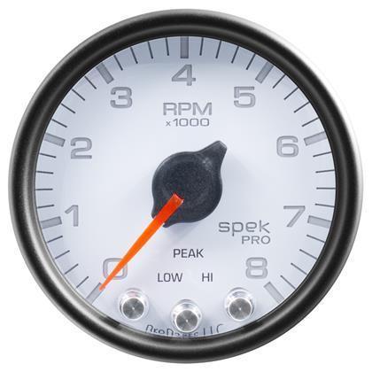 Autometer Tachometer Gauge, 0-8,000 RPM, White Dial, Clear Lens, Black Bezel, 2 1/16" - Universal-P33412-P33412-Tachometers-AutoMeter-JDMuscle