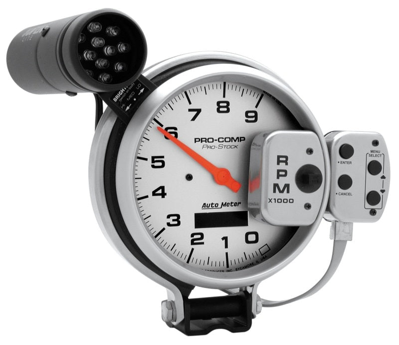 Autometer Ultra - Lite 127mm Tachometer 0 - 9000 RPM Pro - Stock Pedestal w/ Super Lite and Peak Mem Universal | 6832 - JDMuscleTachometersatm6832