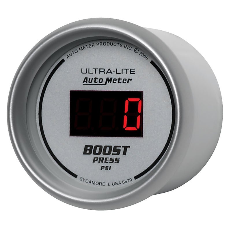 Autometer Ultra - Lite 2 - 1/16in 5 - 60 PSI Digital Boost Pressure Gauge Silver Universal | 6570 - JDMuscleBoost Gaugesatm6570