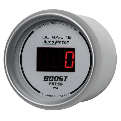 Autometer Ultra - Lite 2 - 1/16in 5 - 60 PSI Digital Boost Pressure Gauge Silver Universal | 6570 - JDMuscleBoost Gaugesatm6570