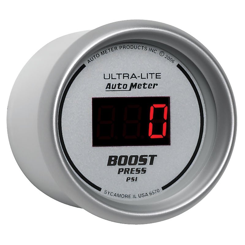 Autometer Ultra - Lite 2 - 1/16in 5 - 60 PSI Digital Boost Pressure Gauge Silver Universal | 6570 - JDMuscleBoost Gaugesatm6570