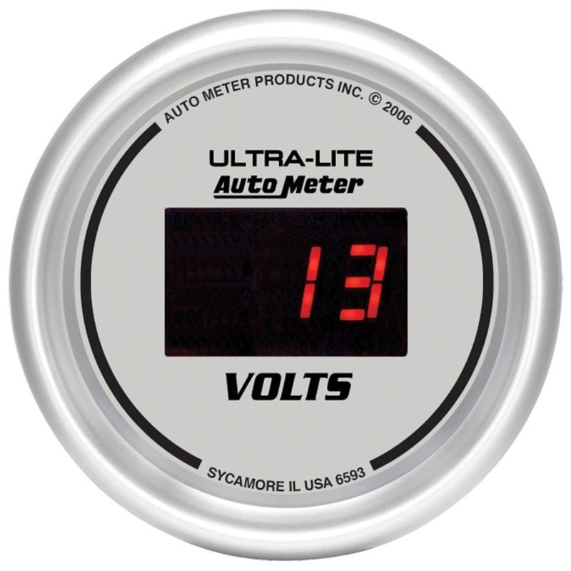 Autometer Ultra - Lite 2 - 1/16in 8 - 18 Volts Digital Voltmeter Universal | 6593 - JDMuscleVolt Gaugesatm6593