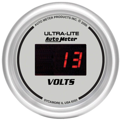Autometer Ultra - Lite 2 - 1/16in 8 - 18 Volts Digital Voltmeter Universal | 6593 - JDMuscleVolt Gaugesatm6593