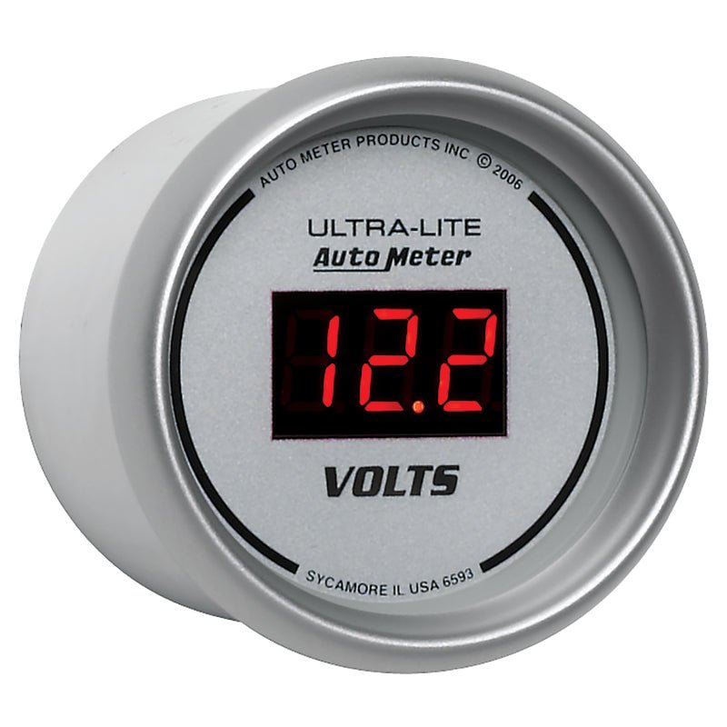 Autometer Ultra - Lite 2 - 1/16in 8 - 18 Volts Digital Voltmeter Universal | 6593 - JDMuscleVolt Gaugesatm6593