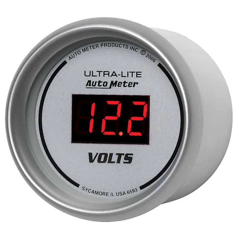 Autometer Ultra - Lite 2 - 1/16in 8 - 18 Volts Digital Voltmeter Universal | 6593 - JDMuscleVolt Gaugesatm6593