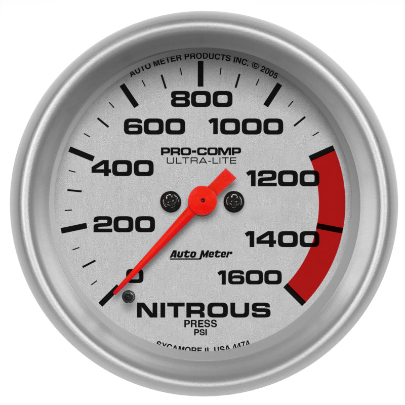 Autometer Ultra - Lite 2 - 5/8in 1600PSI Nitrous Pressure Gage Universal | 4474 - JDMusclePressure Gaugesatm4474