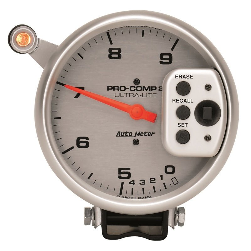 Autometer Ultra - Lite 5 inch 9000 RPM Dual Range w/ Shift - Lite and Memory Tachometer Universal | 6854 - JDMuscleTachometersatm6854