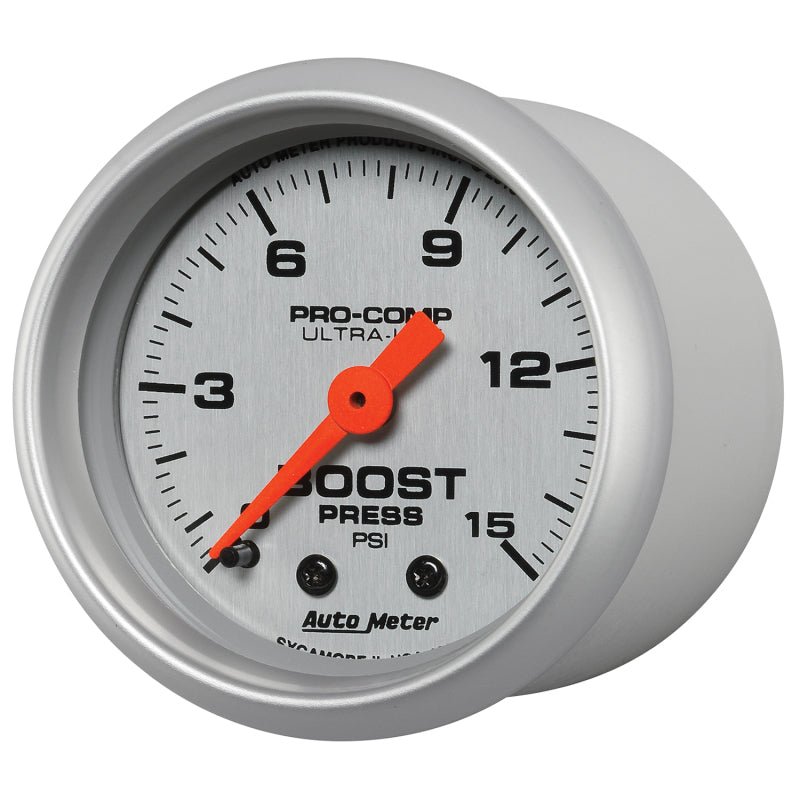 Autometer Ultra - Lite 52mm 0 - 15 PSI Mechanical Boost Gauge Universal | 4302 - JDMuscleBoost Gaugesatm4302