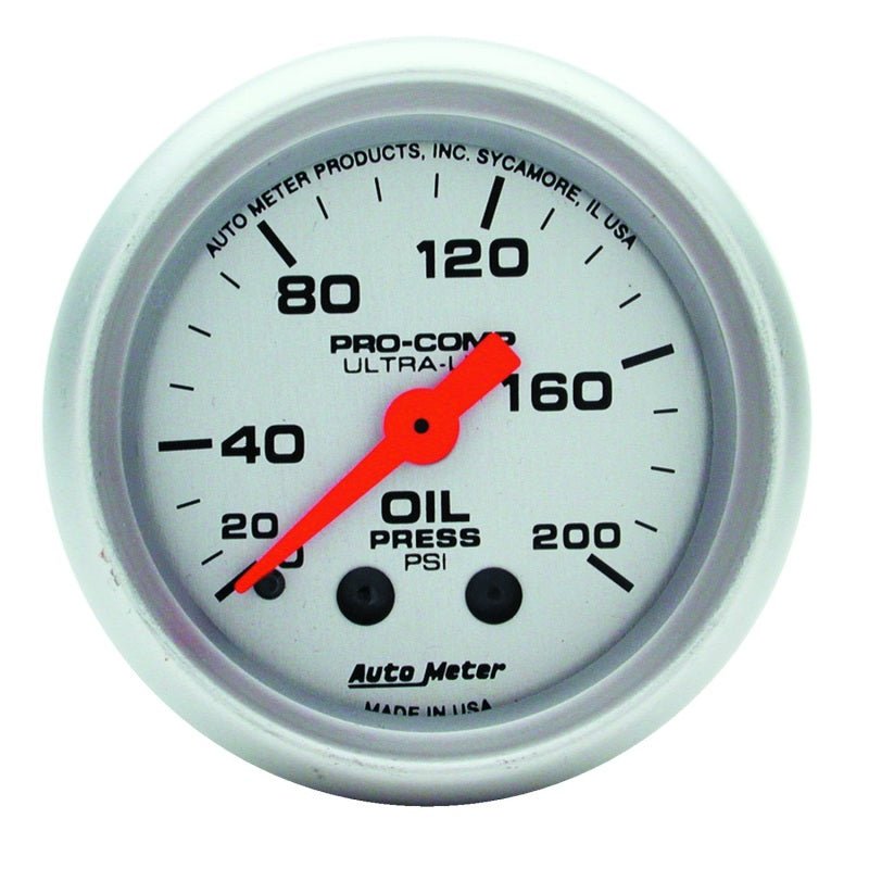 Autometer Ultra - Lite 52mm 0 - 200 PSI Mechanical Oil Pressure Gauge Universal | 4322 - JDMusclePressure Gaugesatm4322