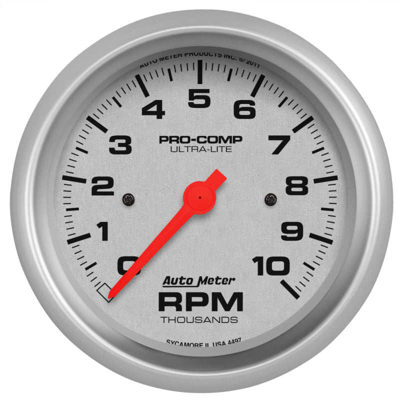 Autometer Ultra - Lite 87.5mm 10K RPM In Dash Tachometer Universal | 4497 - JDMuscleTachometersatm4497