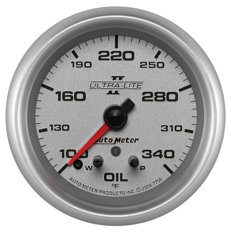 Autometer Ultra - Lite II 2 - 5/8in 340 Deg F Stepper Motor w/ Peak & Warn Oil Temperature Gauge Universal | 7756 - JDMuscleTemperature Gaugesatm7756