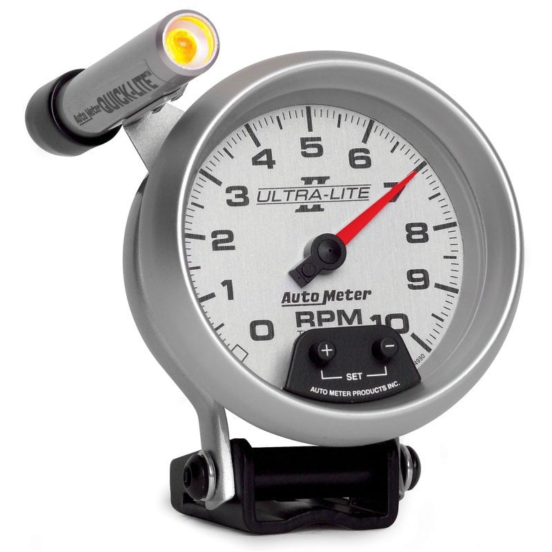 Autometer Ultra - Lite II 3 - 3/4in 10000 RPM Pedestal Mount Mini - Monster Tachometer Universal | 4990 - JDMuscleTachometersatm4990