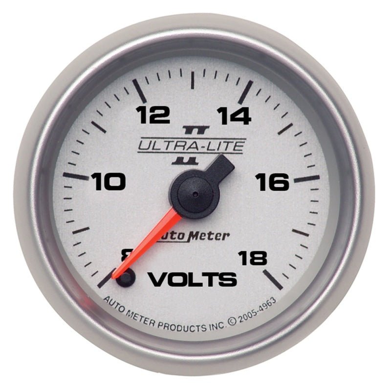 Autometer Ultra - Lite II 52mm 18 Volt Digital Stepper Motor Voltmeter Universal | 4991 - JDMuscleVolt Gaugesatm4991