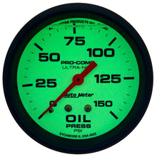 Autometer Ultra - Nite 2 - 5/8in 0 - 150 PSI Liquid Filled Mechanical Glow In Dark Oil Pressure Gauge Universal | 4223 - JDMusclePressure Gaugesatm4223
