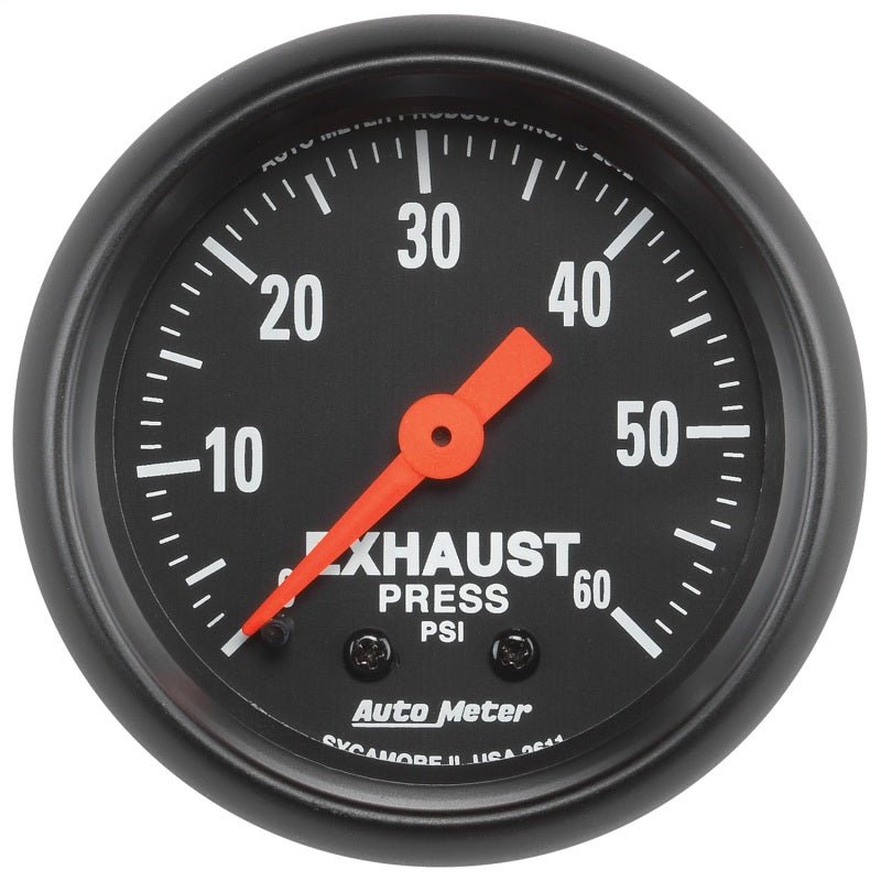 Autometer Z Series 52mm 0 - 60 PSI Mechanical Exhaust Gas Pressure Gauge Universal | 2611 - JDMusclePressure Gaugesatm2611