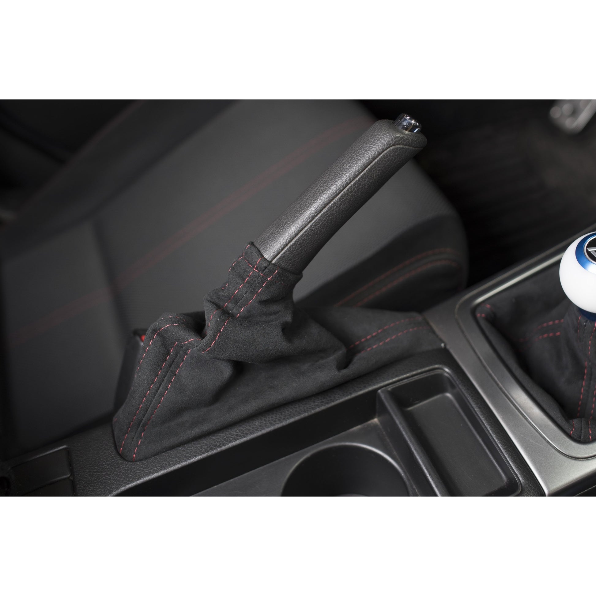 AutoStyled Black Alcantara E-Brake Boot w/ Red Stitching Subaru STI 2008-2014 / Subaru WRX 2009-2014-ASA-1404040101-ASA-1404040101-Boots-AutoStyled-JDMuscle