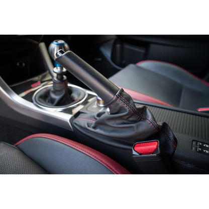 AutoStyled Black Leather E-Brake Boot w/ Red Stitching Subaru WRX/STI 2015+-ASA-1401010101-ASA-1401010101-Boots-AutoStyled-JDMuscle