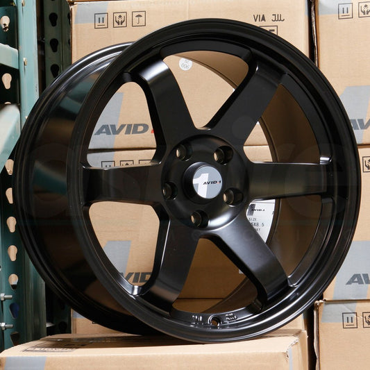 AVID1 Wheels AV06 Matte Black-AV0617804C35BK-Wheels-Avid1-17x8-4x100-+35mm-JDMuscle