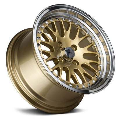 AVID1 Wheels AV12 Gold Machined Lip - JDMuscleWheelsAV1215804C25GD15x84x100+25mm
