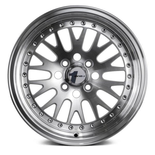 AVID1 Wheels AV12 Hyper Silver Machined Face - JDMuscleWheelsAV1215804C25MF15x84x100+25mm